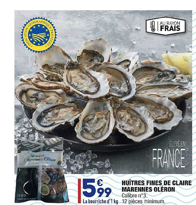 huîtres fines de claire marennes oléron