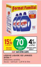 lessive liquide 132 lavages x tra