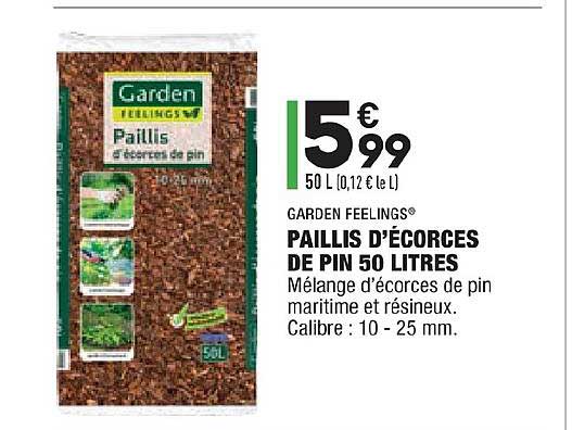 paillis d'écorces de pin 50 litres garden feelings