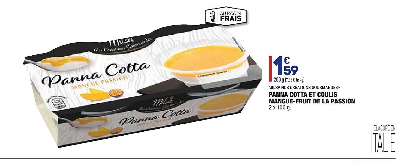 panna cotta et coulis mangue fruit de la passion