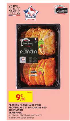 plateau plancha de porc provençale et basquaise 600 gr environ jean rozé