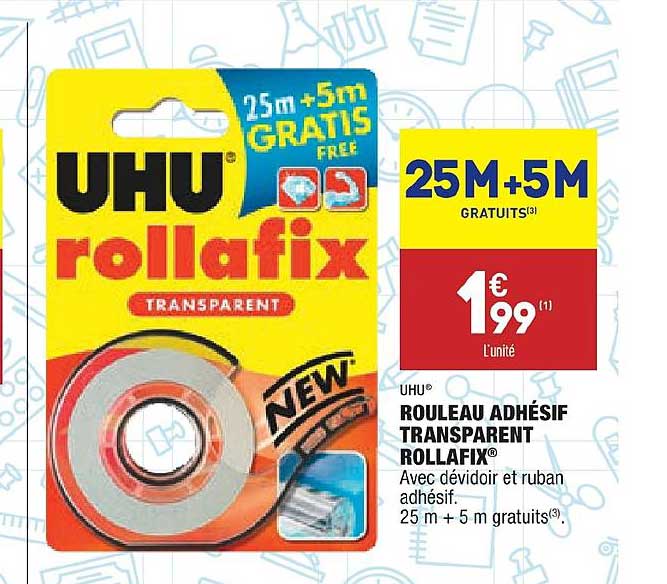 Rouleau Adhésif Transparent Rollafix Uhu