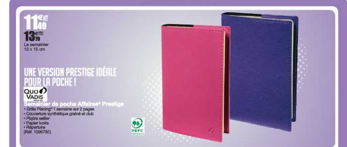 semainier de poche affaires prestige quo vadis