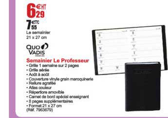 semainier le professeur quo vadis