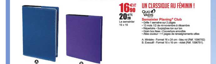 semainier planing club quo vadis
