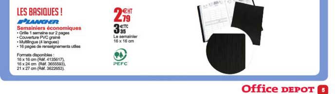 semainiers économiques plancher