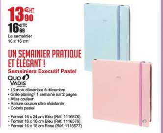 semainiers executif pastel quo vadis