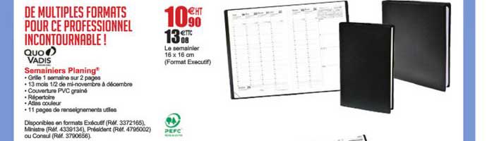 semainiers planing quo vadis