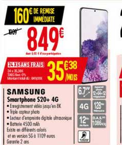 smartphone s20+ 4g samsung