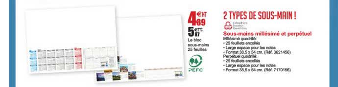 sous mains millésimé et perpétuel