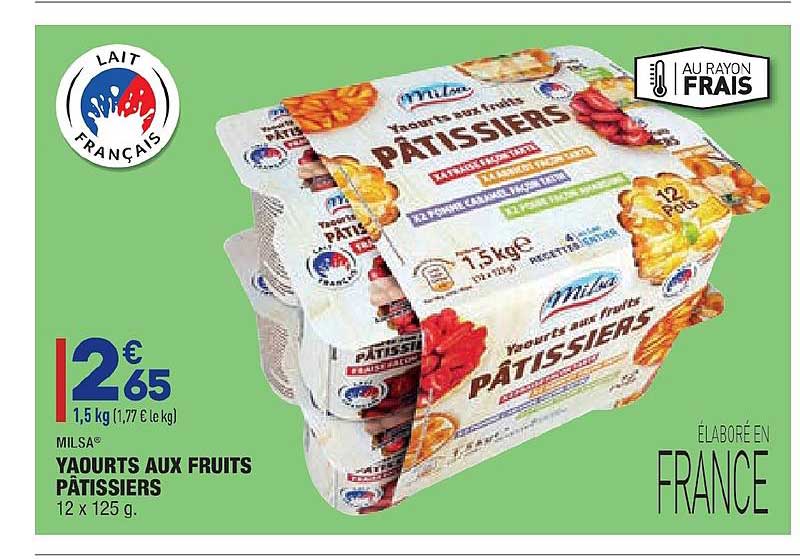 yaourts aux fruits pâtissiers milsa