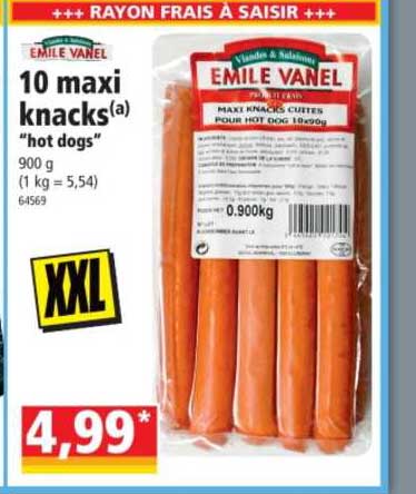 10 maxi knacks "hot dogs"