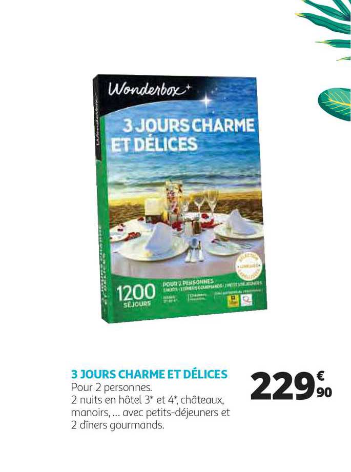 3 jours charme et délices wonderbox
