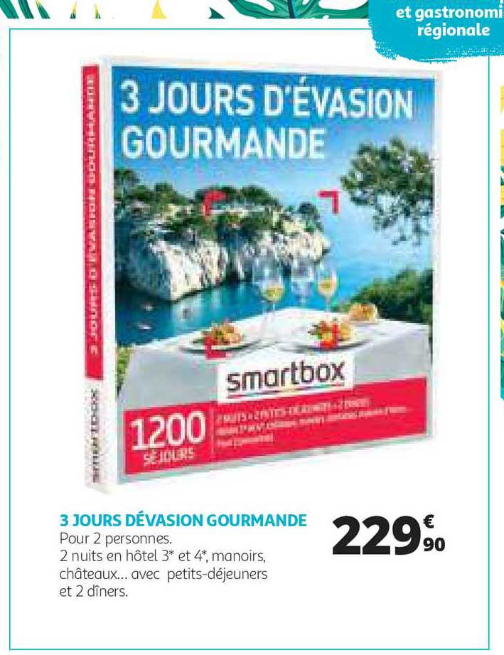 3 jours d'évasion gourmande smartbox