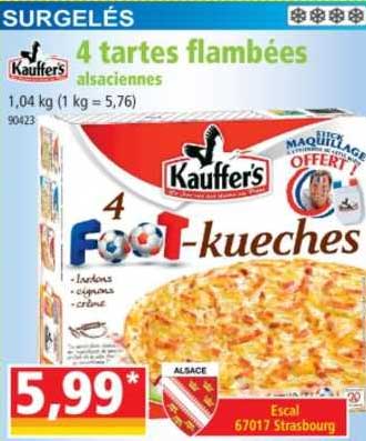 4 Tartes Flambées Alsaciennes Kauffer's