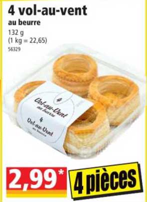 4 vol-au-vent au beurre