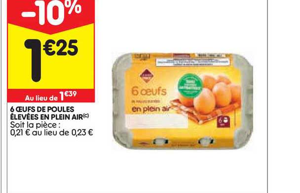 6 oeufs de poules élevées en plein air