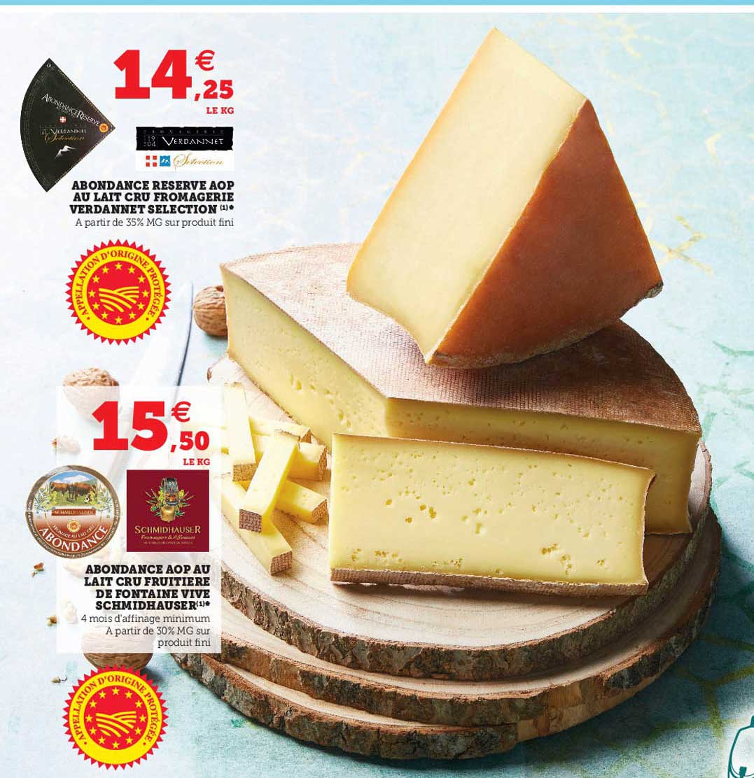 abondance réserve aop au lait cru fromagerie verdannet selection, abondance aop au lait cru friuitière de fontaine vive schmidhauser