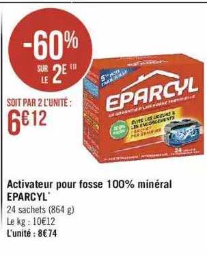 activateur pour fosse 100% minéral eparcyl