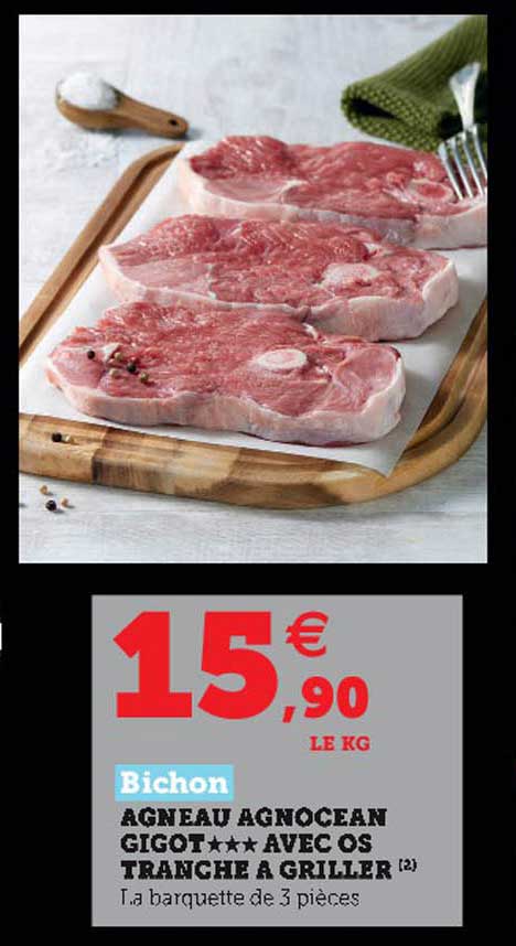 agneau agnocean gigot avec os tranche à griller bichon