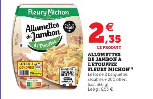allumettes de jambon à l'étouffée fleury michon
