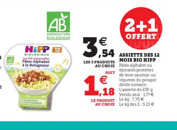 Assiette Dès 12 Mois Bio Hipp