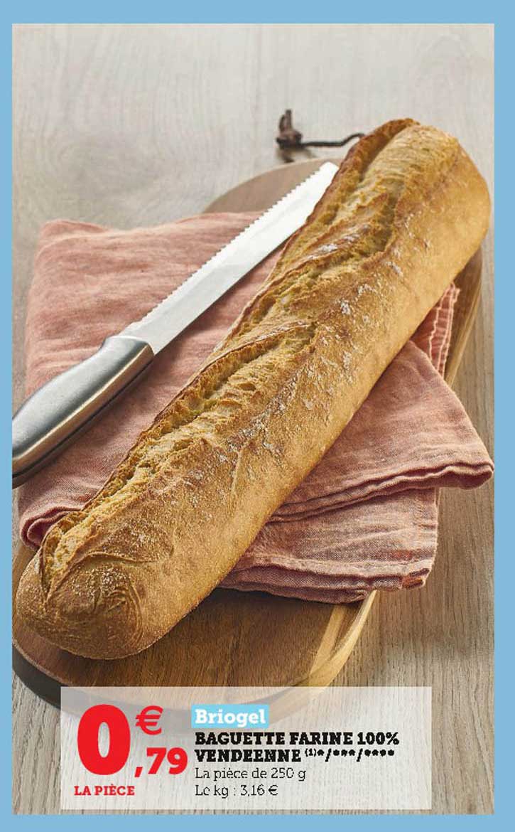 Baguette Farine 100% Vendéenne Briogel