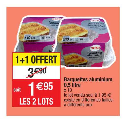 barquettes aluminium 0,5 litre