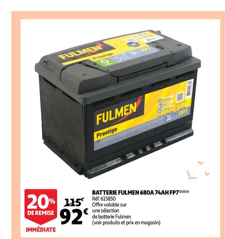 batterie fulmen 680a 74ah fp7