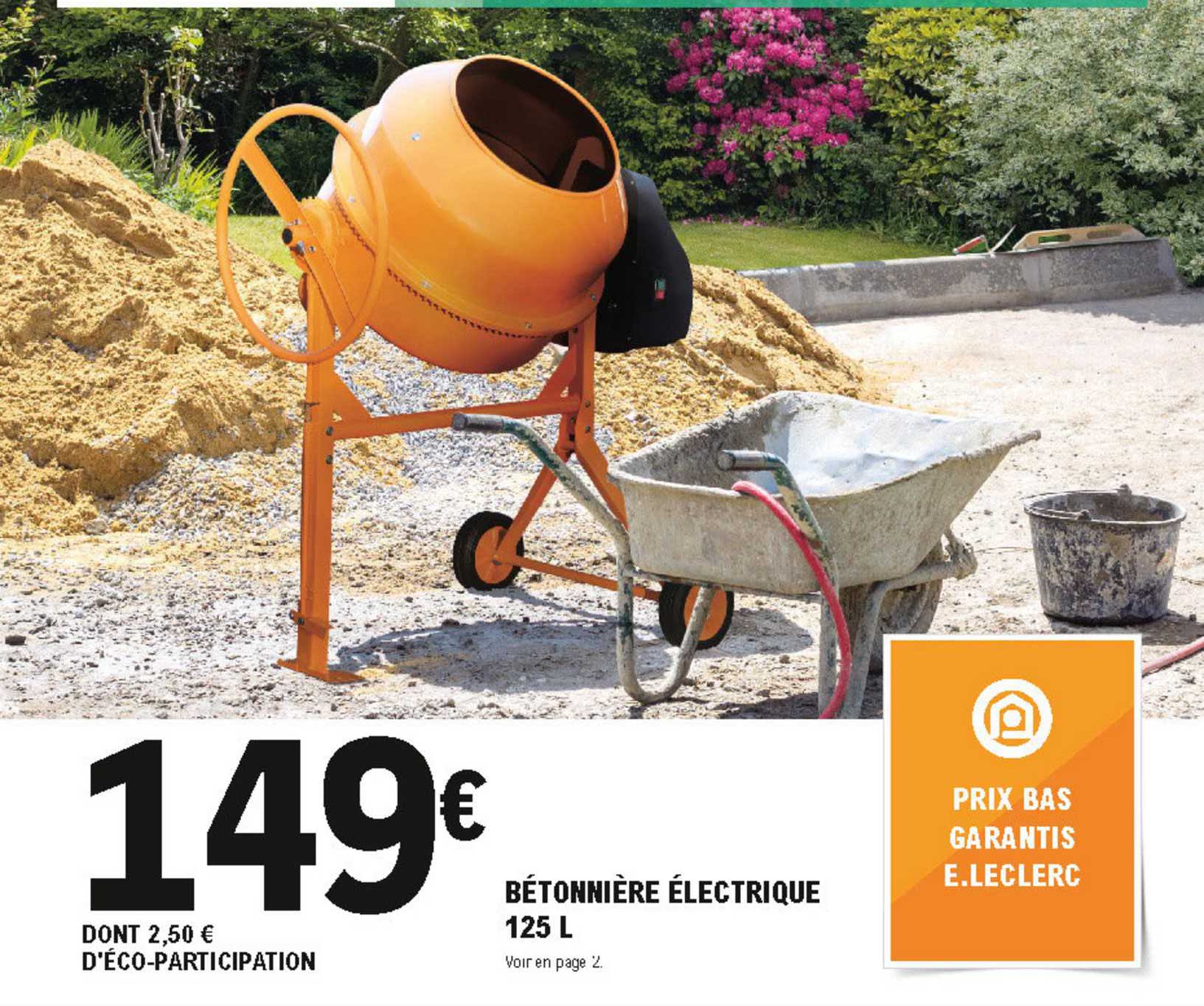 Bétonnière électrique 125 L