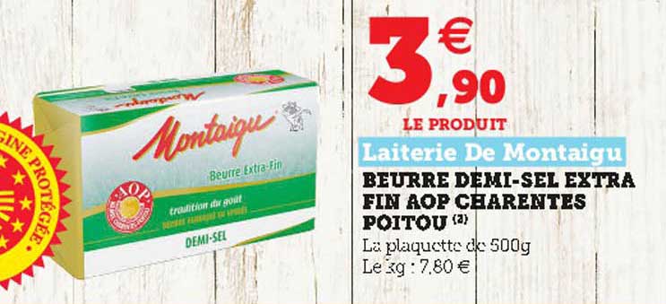beurre demi-sel extra fin aop charentes poitou