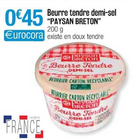 beurre tendre demi-sel "paysan breton"