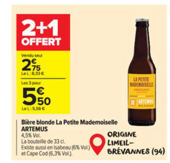 bière blonde la petite mademoiselle artemus