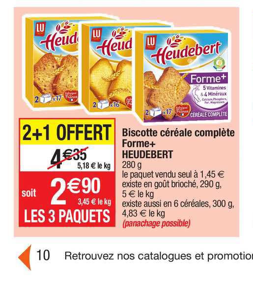 Biscotte Céréale Complète Forme+ Heudebert