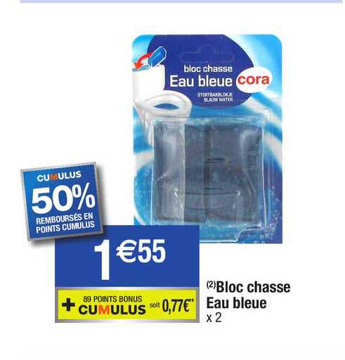 bloc chasse eau bleue