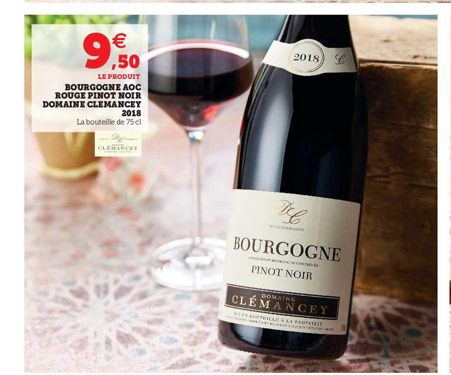 bourgogne aoc rouge pinot noir domaine clemancey 2018