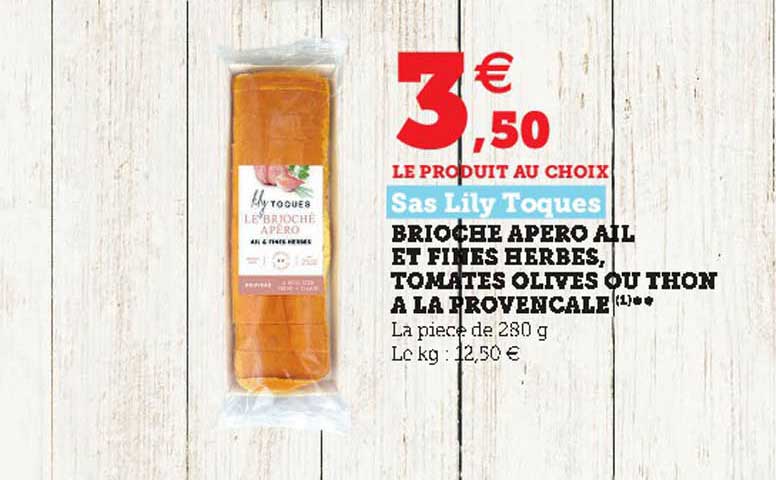 brioche apéro ail et fines herbes, tomates olives ou thon à la provencale sas lily toques