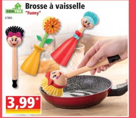 brosse à vaisselle "funny" toptex