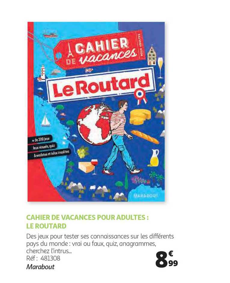 cahier de vacances pour adultes : le routard