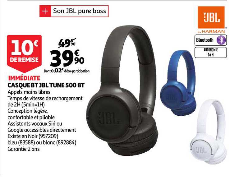 Casque Bt Jbl Tune 500 Bt