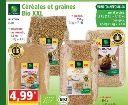 céréales et graines bio xxl bio sonne