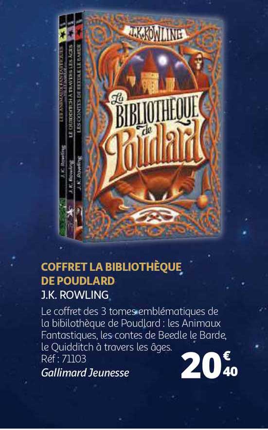 coffret la bibliothèque de poudlard - j.k. rowling