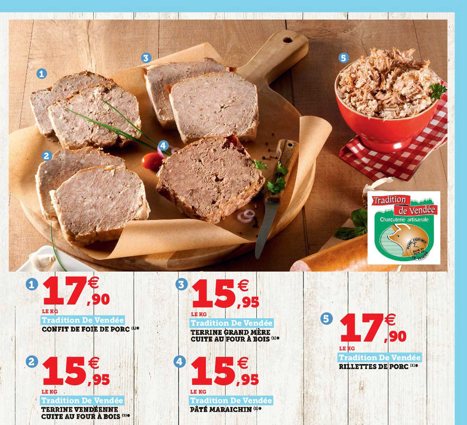 confit de foie de porc, terrine vendéenne cuite au four à bois, terrine grand mère cuite au  four à bois, pâté maraîchin, rillettes de porc tradition de vendée