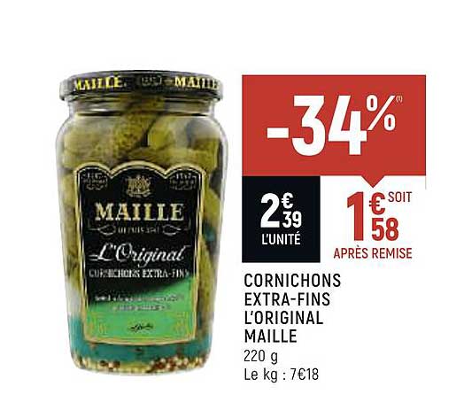 cornichons extra-fins l'original maille