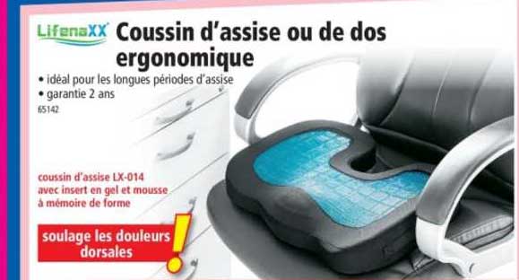 Coussin D'assise Ou De Dos Ergonomique Lifenaxx