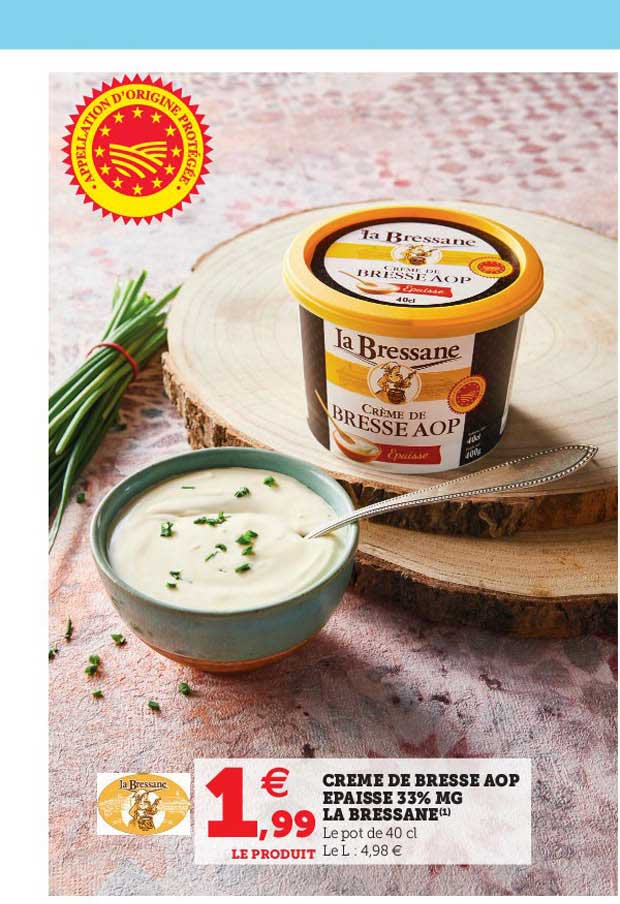 Crème De Bresse Aop épaisse 33% Mg La Bressane