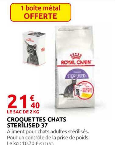 croquettes chats stérilised 37 royal canin