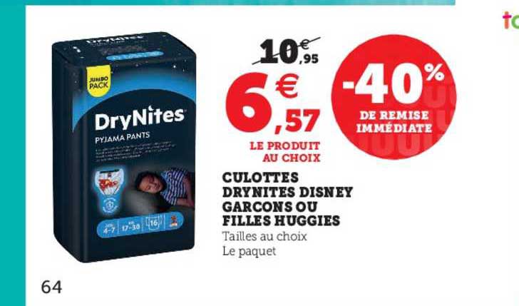 culottes drynites disney garçons ou filles huggies
