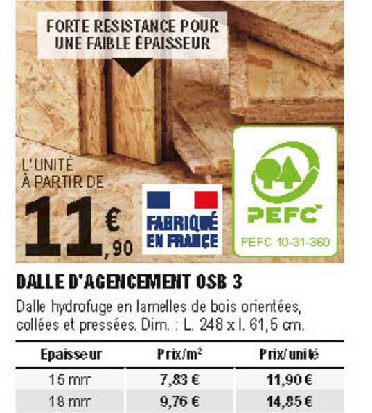 dalle d'agencement osb 3