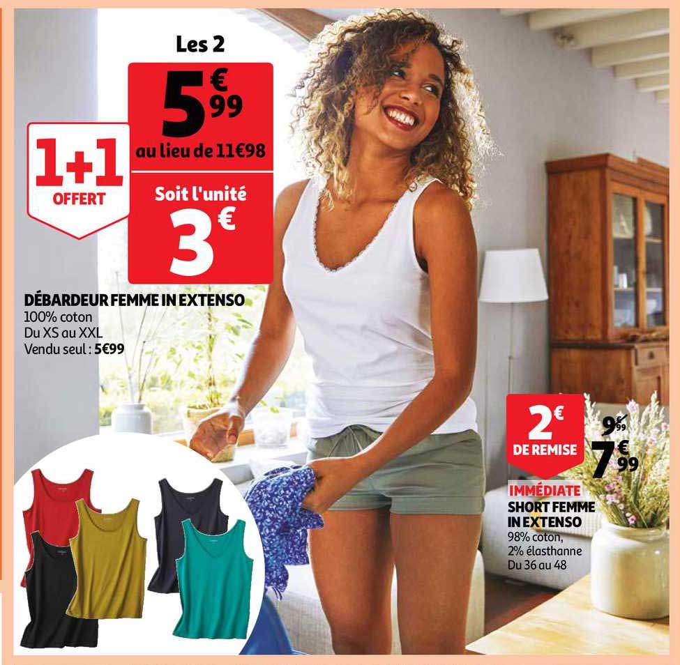 débardeur femme in extenso, short femme in extenso